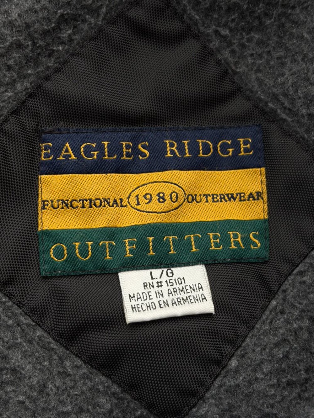 Vintage Eagles Ridge Outfitters Men's Black Hooded Utility Coat Jacket L‎ Fleece - Picture 4 of 16